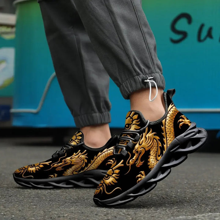 Golden Dragon Mesh Sneakers