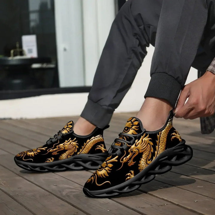 Golden Dragon Mesh Sneakers