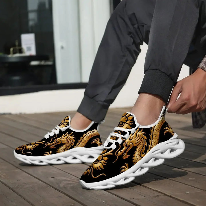 Golden Dragon Mesh Sneakers