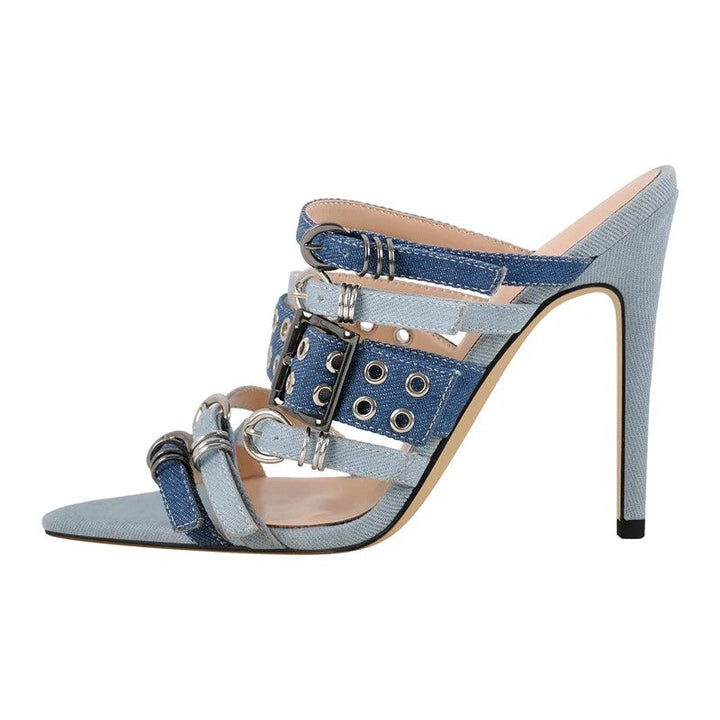Strappati Denim Stilettos