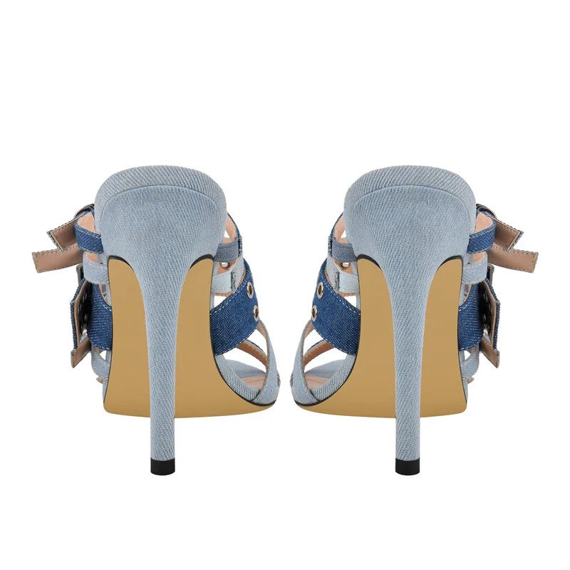 Strappati Denim Stilettos