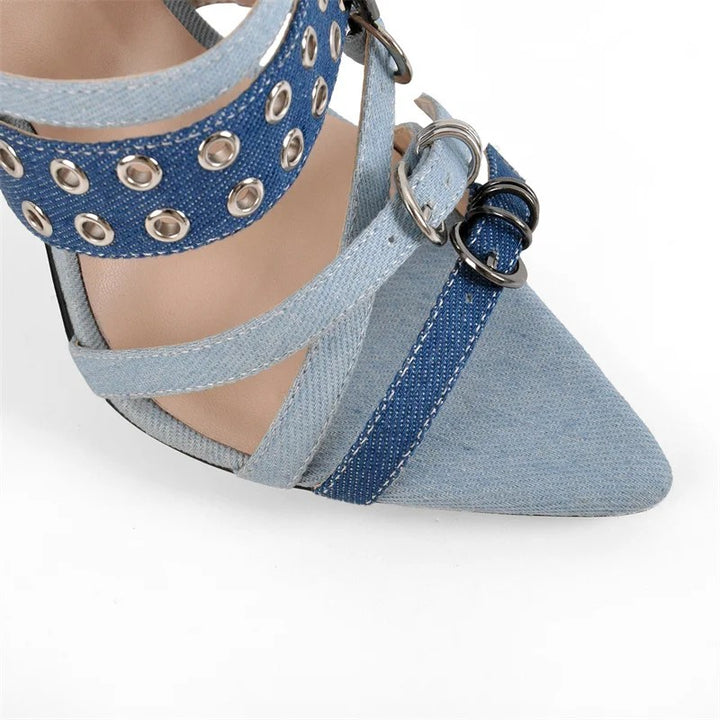 Strappati Denim Stilettos