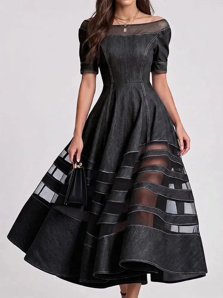 Verandah Sheer-Stripe Midi Dress