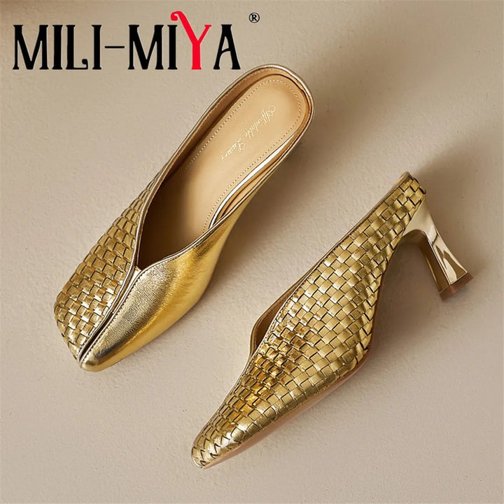 Lustra Woven Mule Heels