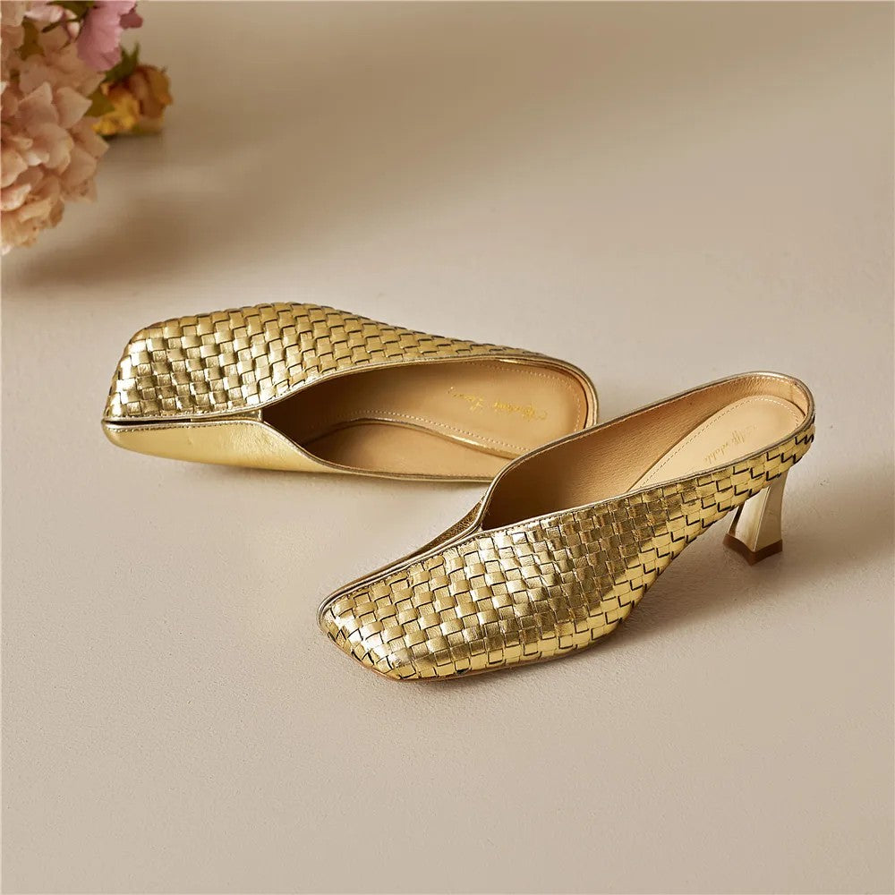 Lustra Woven Mule Heels