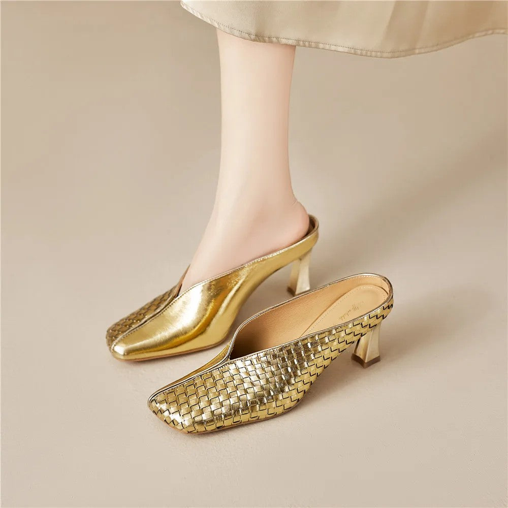 Lustra Woven Mule Heels