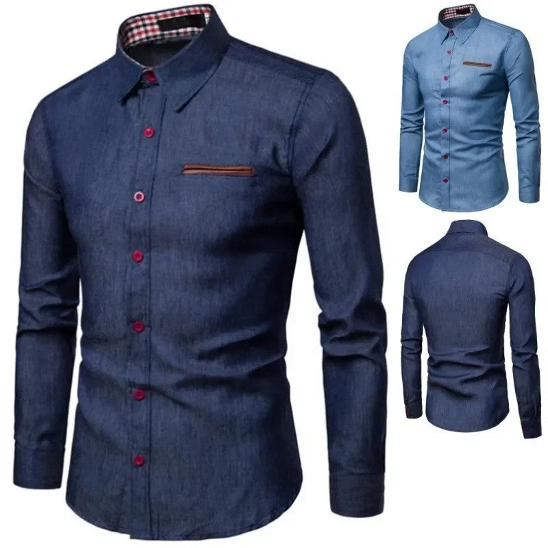 Tartan Placket Denim Shirt