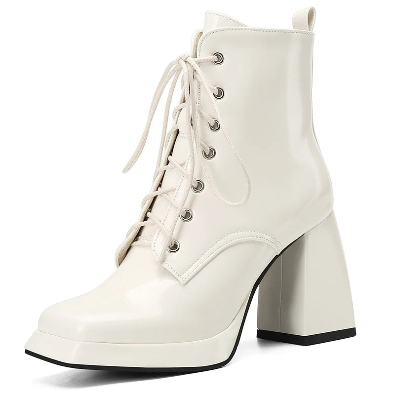 Lacuna Square-Toe Ankle Boots
