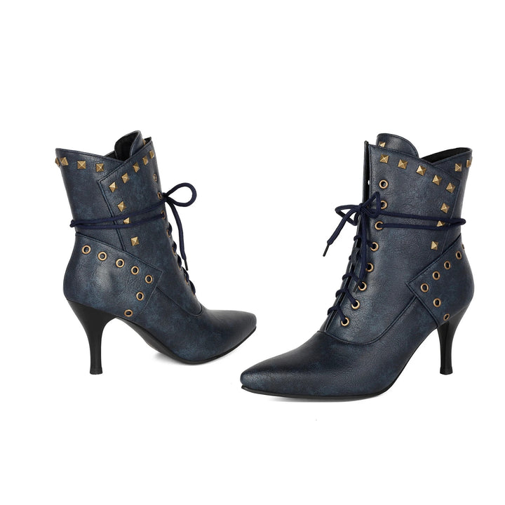 Rivetta Lace-Up Ankle Boots