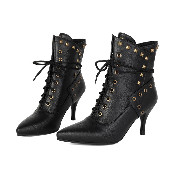 Rivetta Lace-Up Ankle Boots