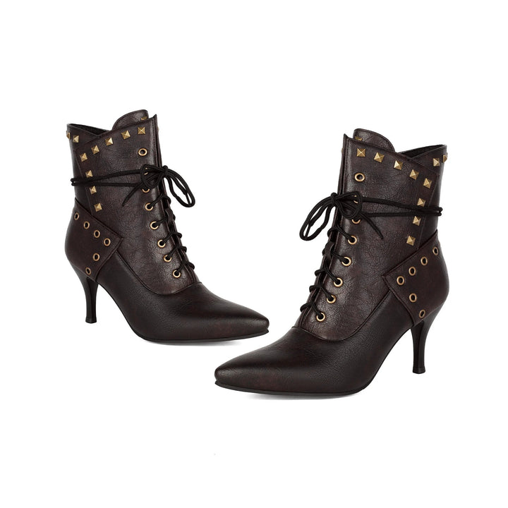 Rivetta Lace-Up Ankle Boots