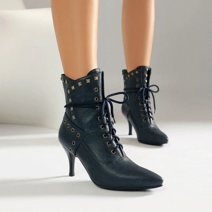 Rivetta Lace-Up Ankle Boots