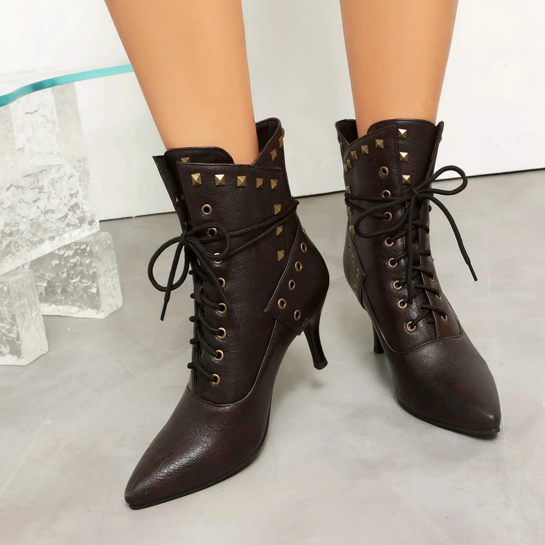 Rivetta Lace-Up Ankle Boots