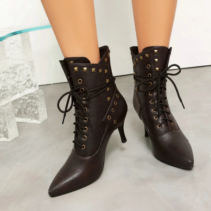 Rivetta Lace-Up Ankle Boots