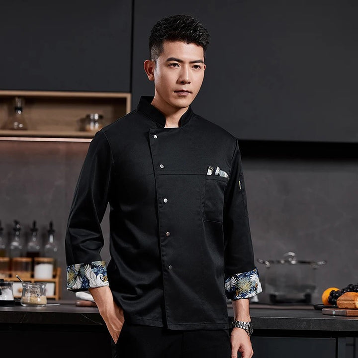 Kuroshio Wave-Cuff Chef Jacket