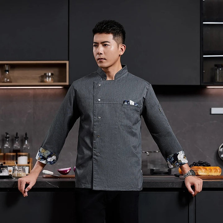 Kuroshio Wave-Cuff Chef Jacket