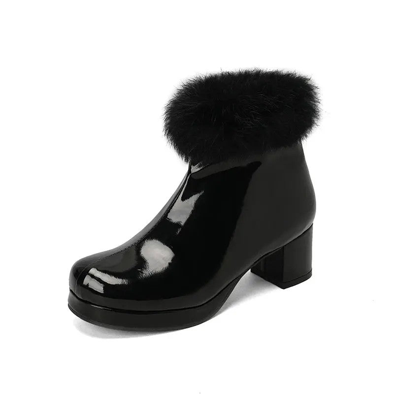 Flurry Fur-Cuff Platform Boots