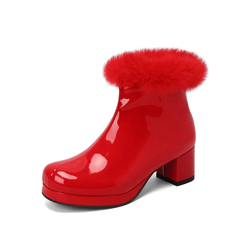 Flurry Fur-Cuff Platform Boots