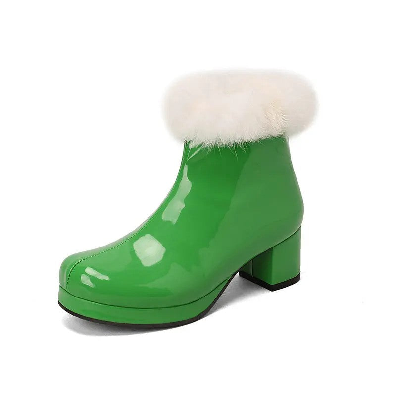 Flurry Fur-Cuff Platform Boots