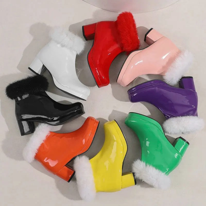 Flurry Fur-Cuff Platform Boots