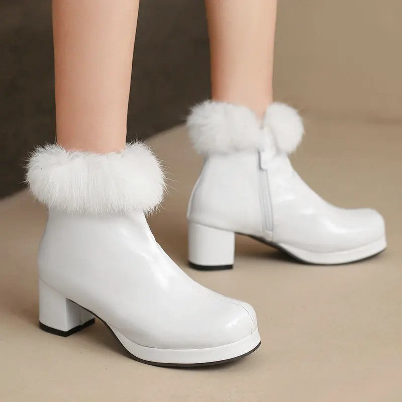 Flurry Fur-Cuff Platform Boots