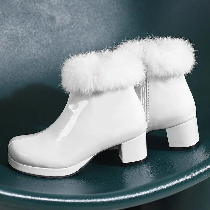 Flurry Fur-Cuff Platform Boots