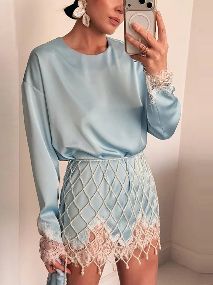 Perlata Beaded Skirt Set
