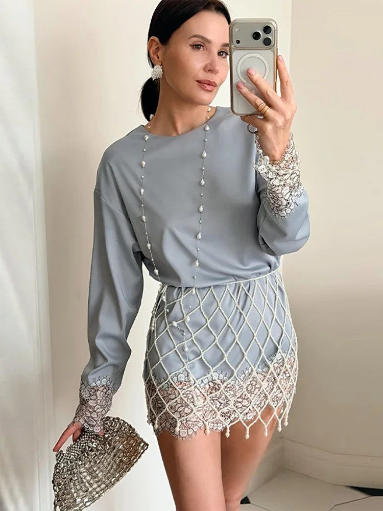 Perlata Beaded Skirt Set