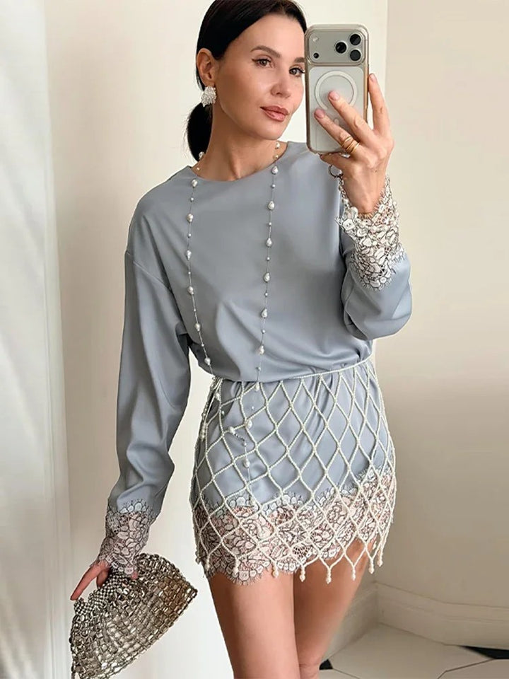Perlata Beaded Skirt Set