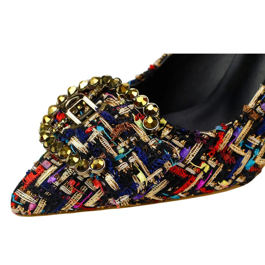 Tessitrice Tweed Buckle Pumps
