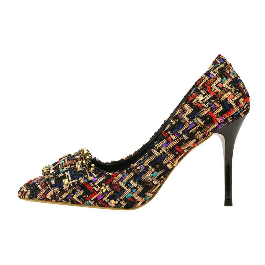 Tessitrice Tweed Buckle Pumps