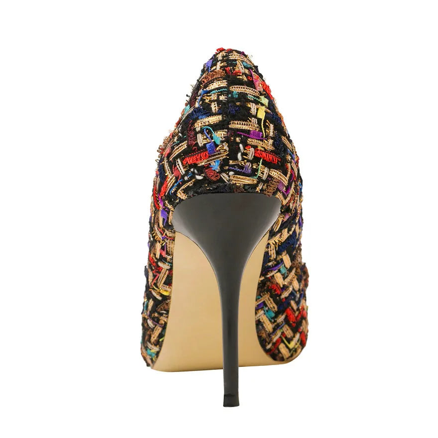 Tessitrice Tweed Buckle Pumps