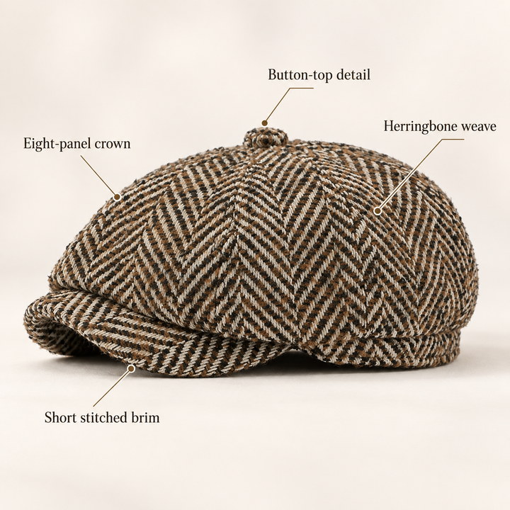Newsboy Herringbone Baker Cap