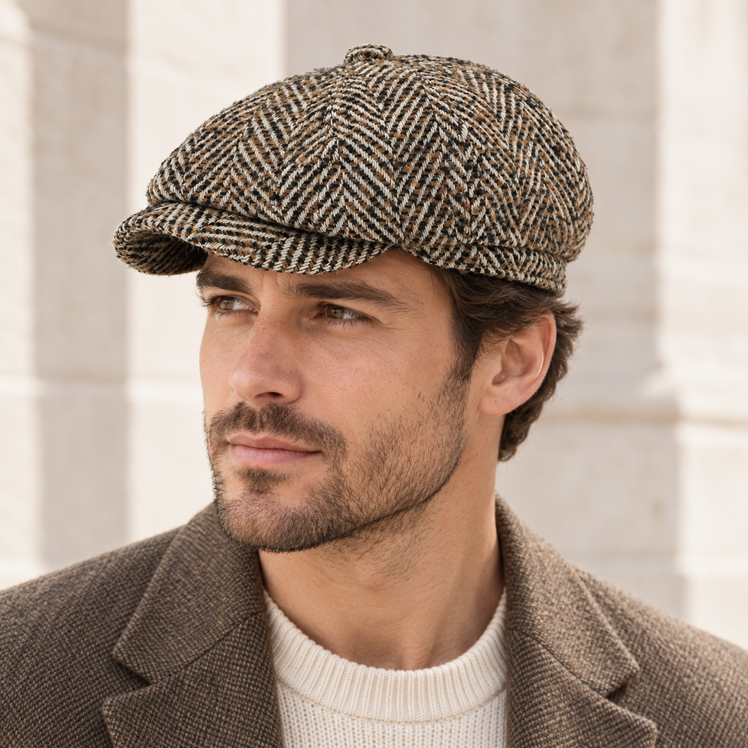 Newsboy Herringbone Baker Cap