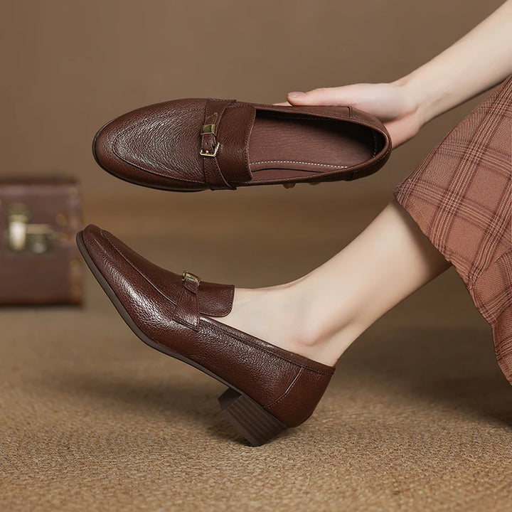 Borghese Buckle Square-Toe Loafers