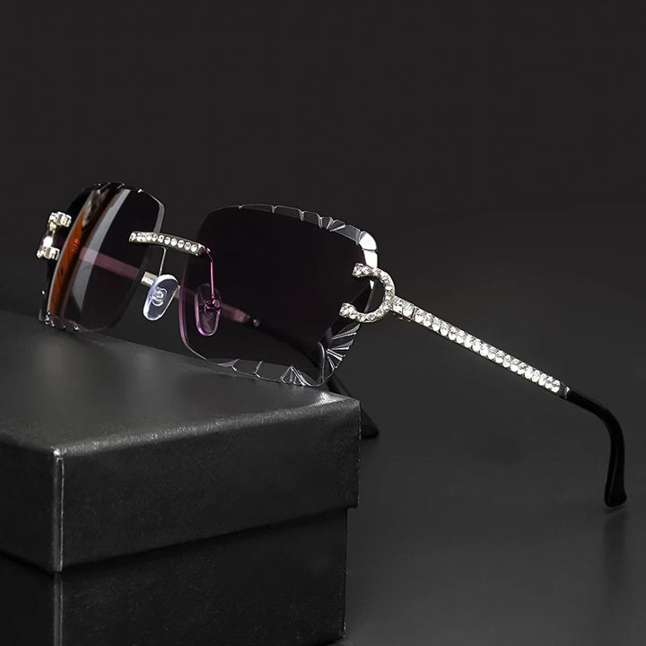 Lumiere Crystal Rimless Sunglasses