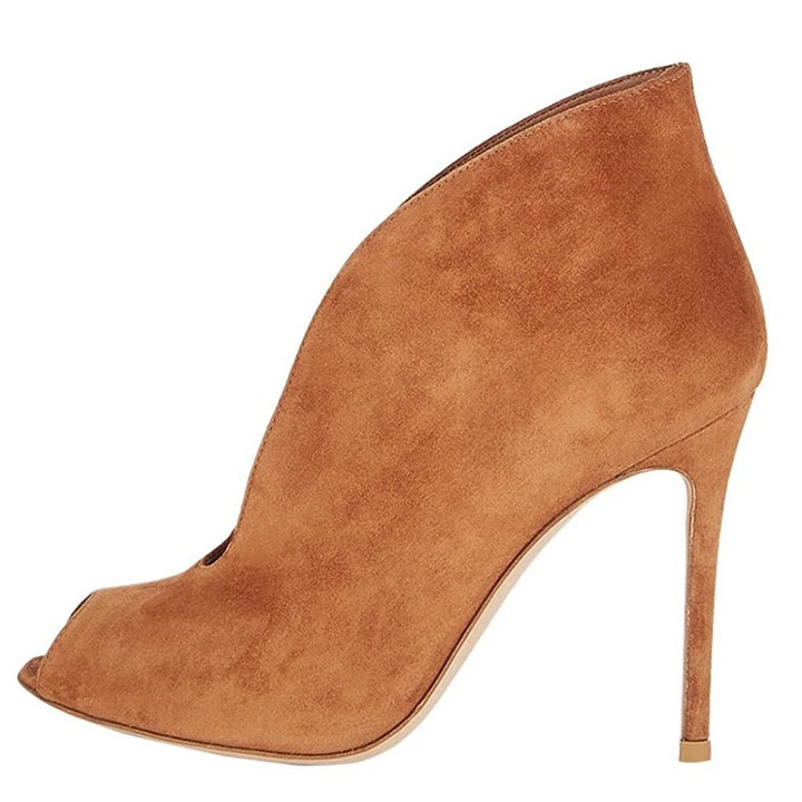 Voragine Peep-Toe Stiletto Booties