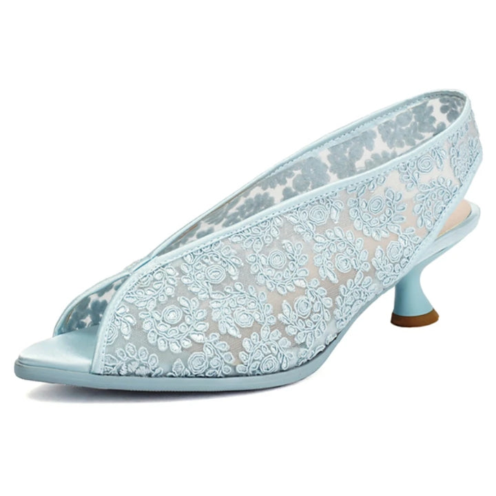 Rosalia Lace Peep-Toe Slingbacks
