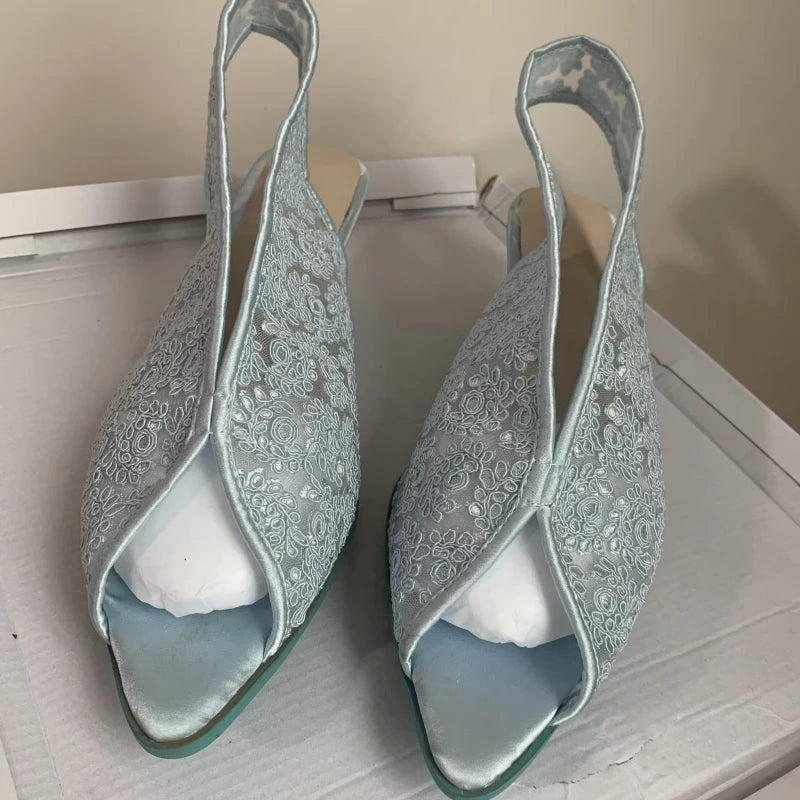 Rosalia Lace Peep-Toe Slingbacks