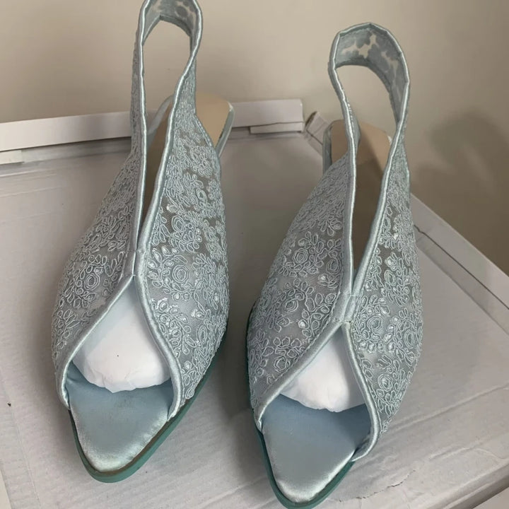 Rosalia Lace Peep-Toe Slingbacks
