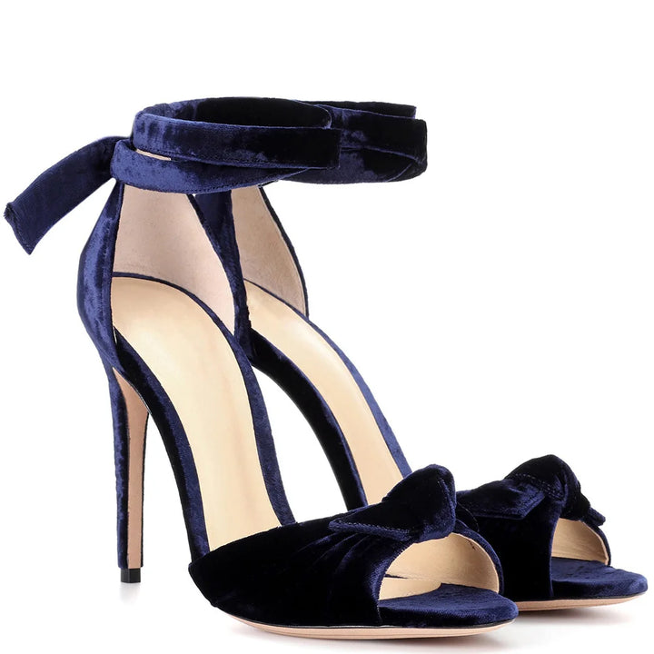 Velluto Bow-Tie Ankle Sandals