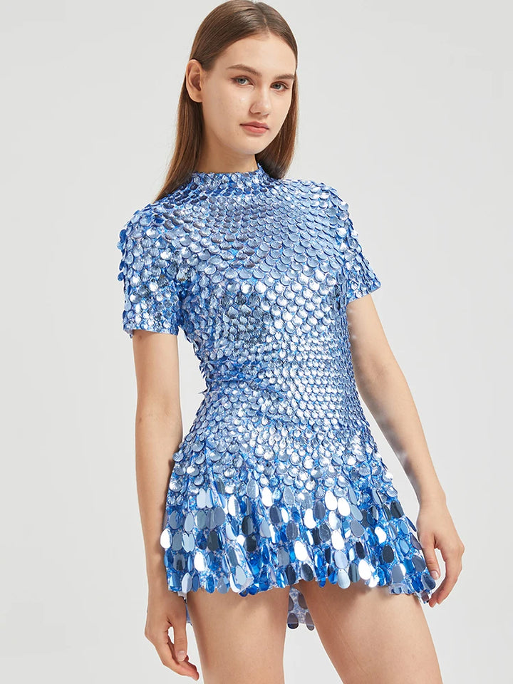 Conchiglia Shell-Sequin Mini Dress