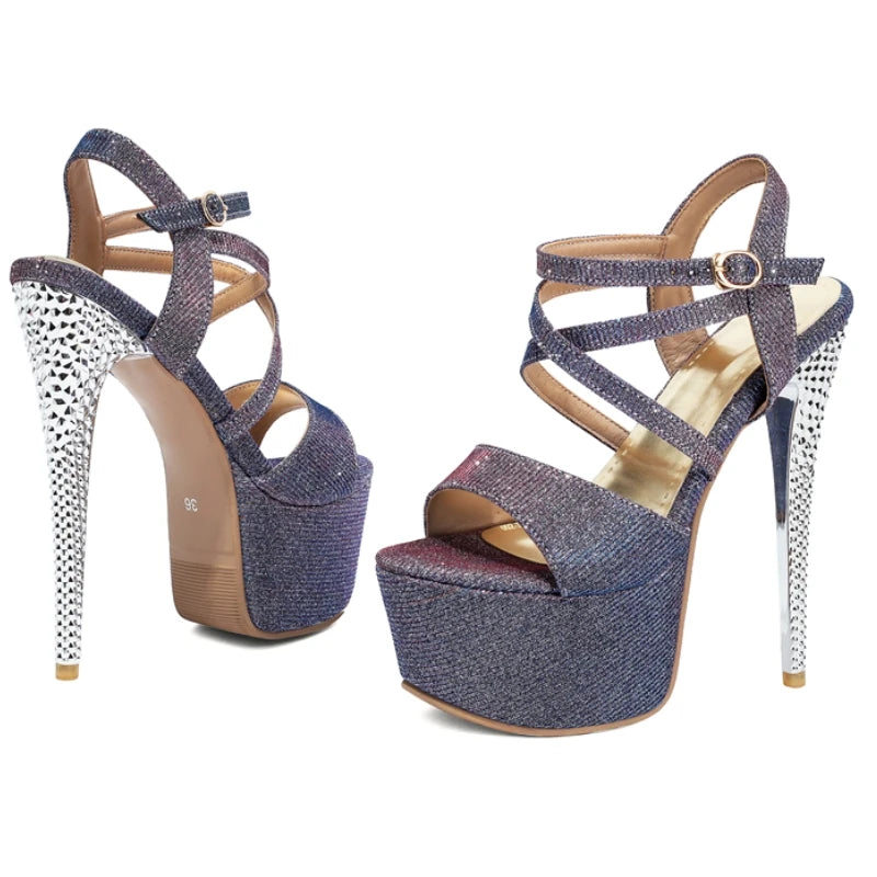 Scintilla Glitter Platform Stilettos