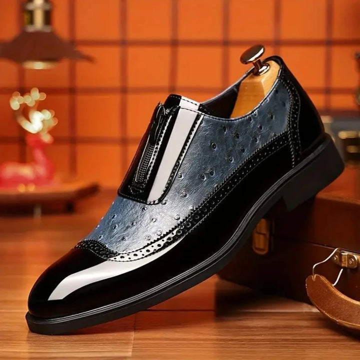 Struzzo Textured Zip Loafers