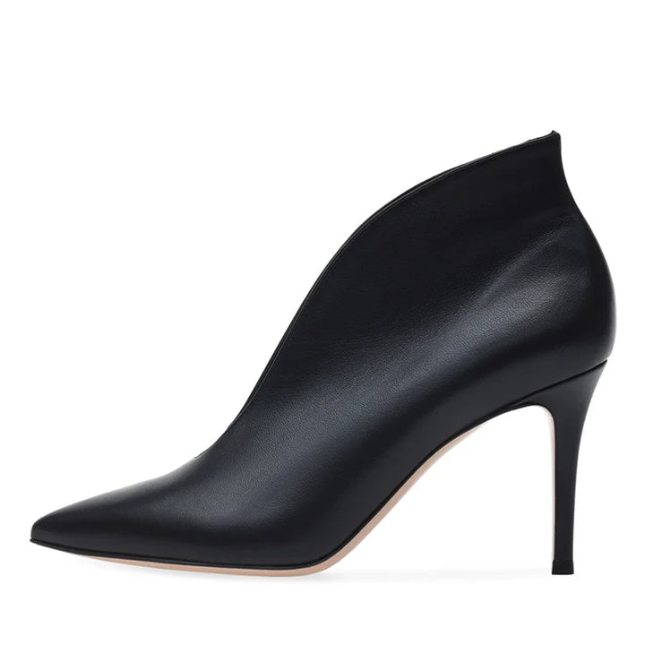 Violette Plunge-Vamp Boots