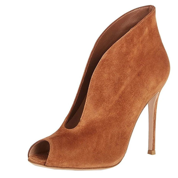 Voragine Peep-Toe Stiletto Booties
