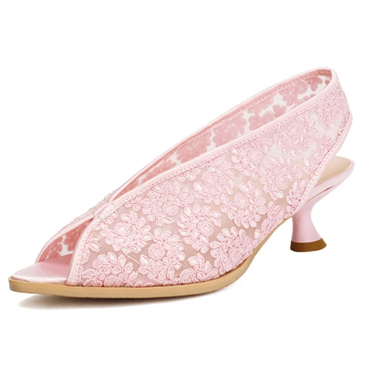 Rosalia Lace Peep-Toe Slingbacks