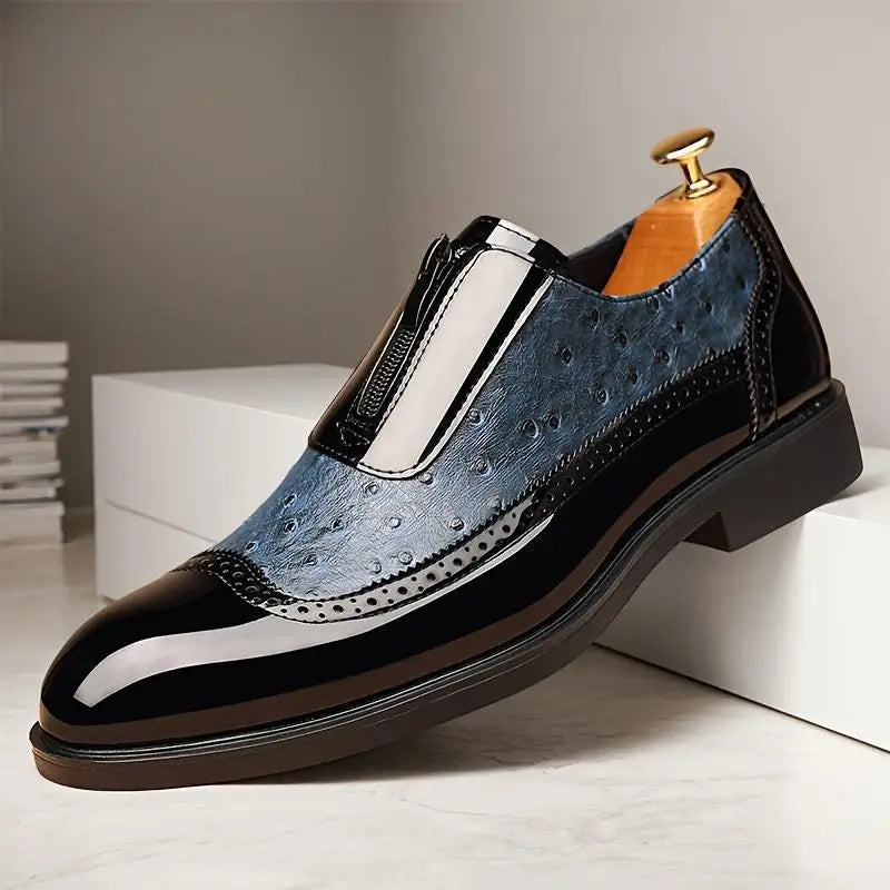 Struzzo Textured Zip Loafers