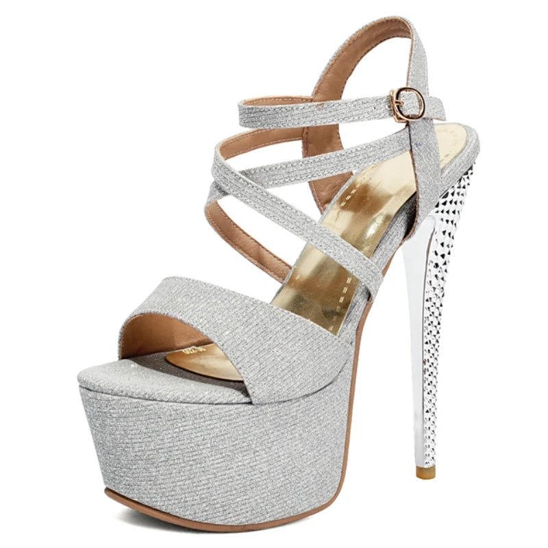 Scintilla Glitter Platform Stilettos