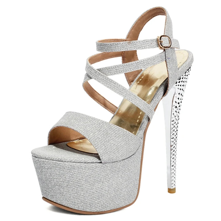 Scintilla Glitter Platform Stilettos